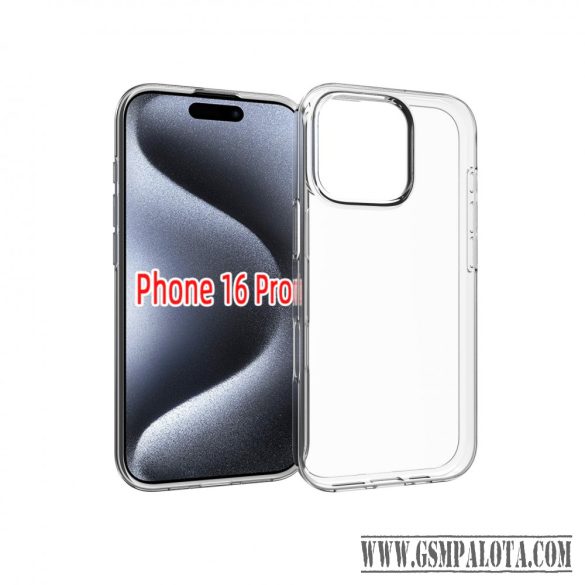 iPhone 16 Pro vékony TPU szilikon hátlap,Átlátszó