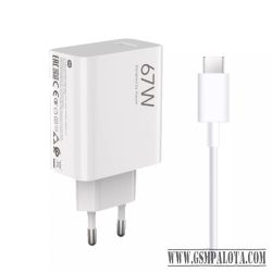   Xiaomi 67W hálózati töltő USB-C adatkábellel, fehér BHR9465