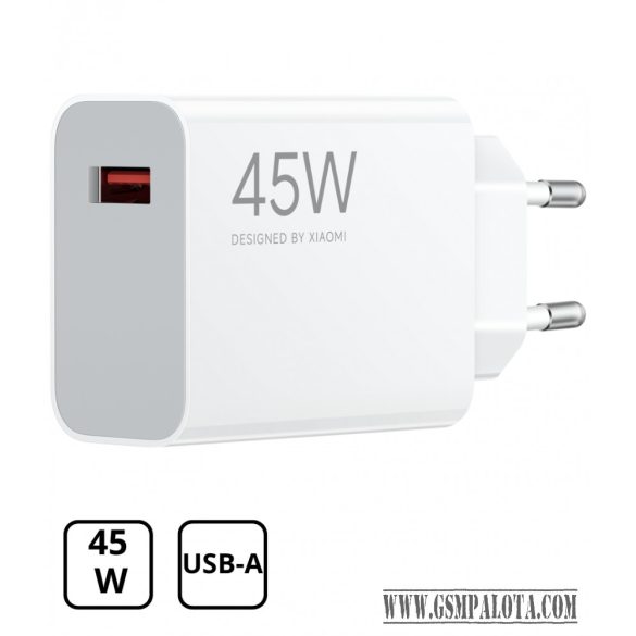 Xiaomi 45W hálózati gyorstöltő, USB-A, fehér BHR07SLEU