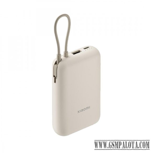 Xiaomi Powerbank 10000mAh 22.5W beépített usb-c kábel bézs