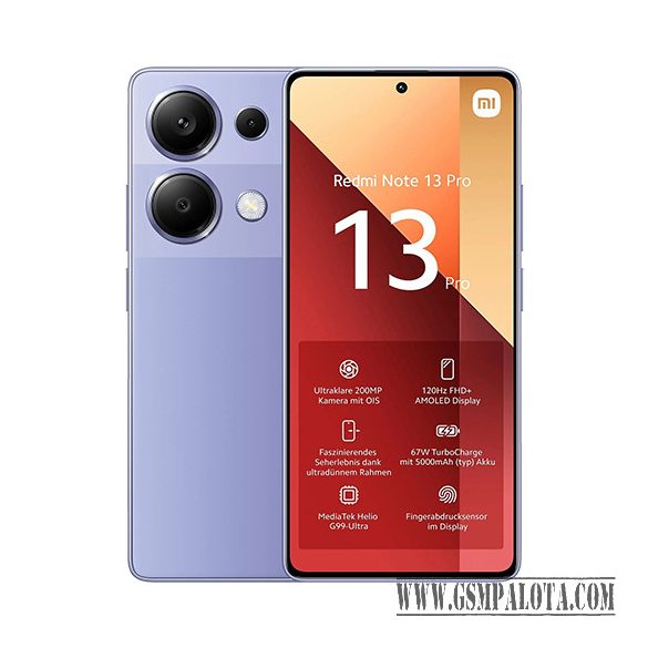 Xiaomi Redmi Note 13 Pro 4G Dual Sim 8GB RAM 256GB - Lila